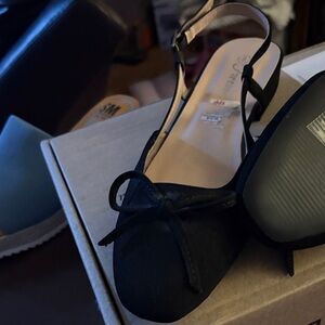 Forever 21 Black Bow Slingback Flats